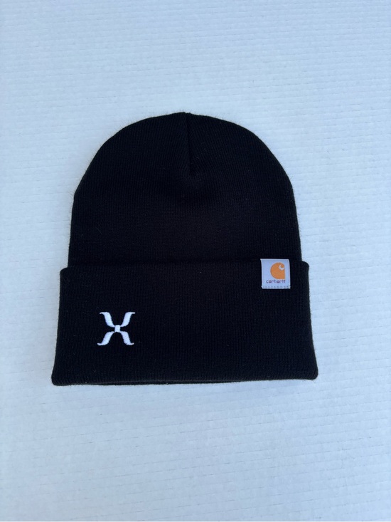 Carhartt Other - Carhartt Black Beanie with White and Gold Logo Accents